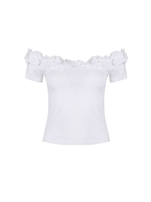 T-shirt roselline in misto cotone e viscosa Cocco NO SECRETS | 261NS079COCCO